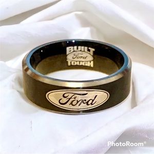 Ford truck inspired titanium 8MM ring